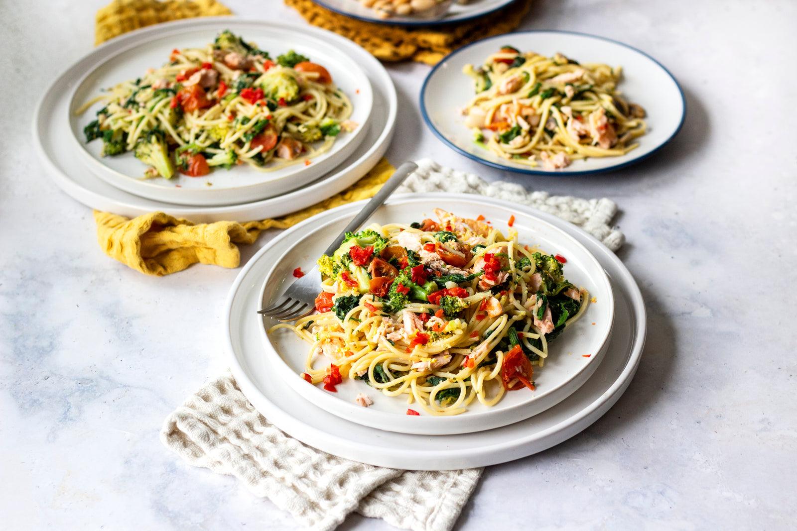 Salmon & Tomato Spaghetti