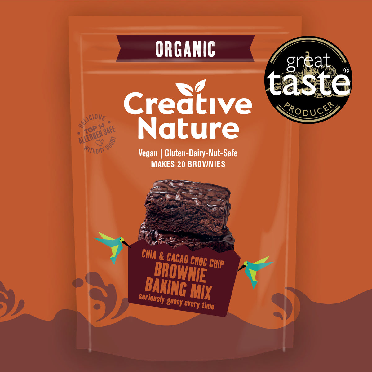 Organic Chia &amp; Cacao Choc Chip Brownie Baking Mix